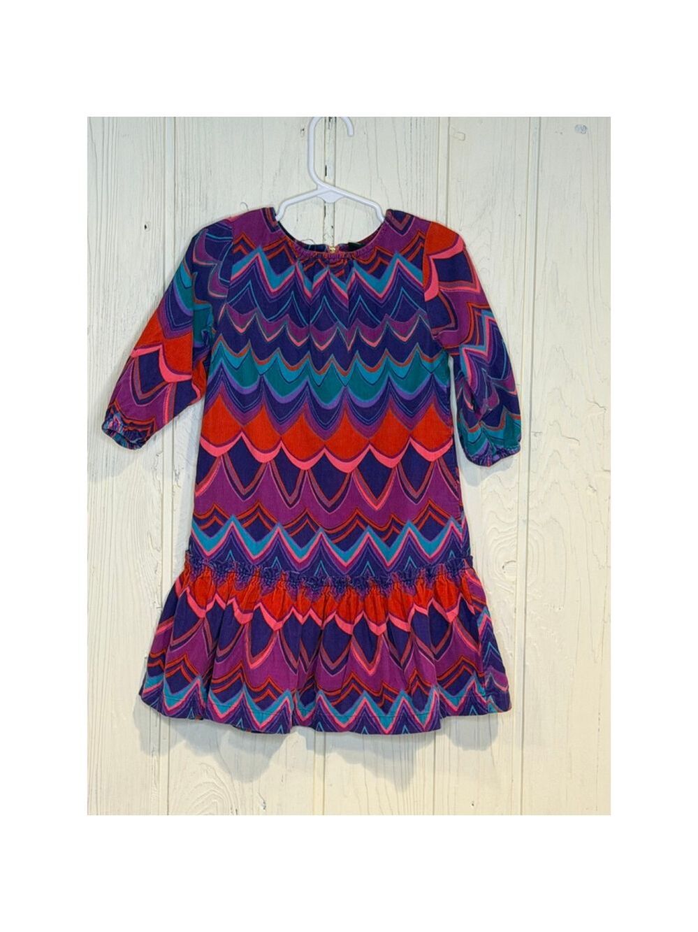 babyGap Girls Casual Dress 4T Purple Red Teal Scallop